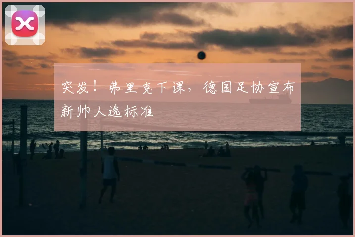 突发！弗里克下课，德国足协宣布新帅人选标准